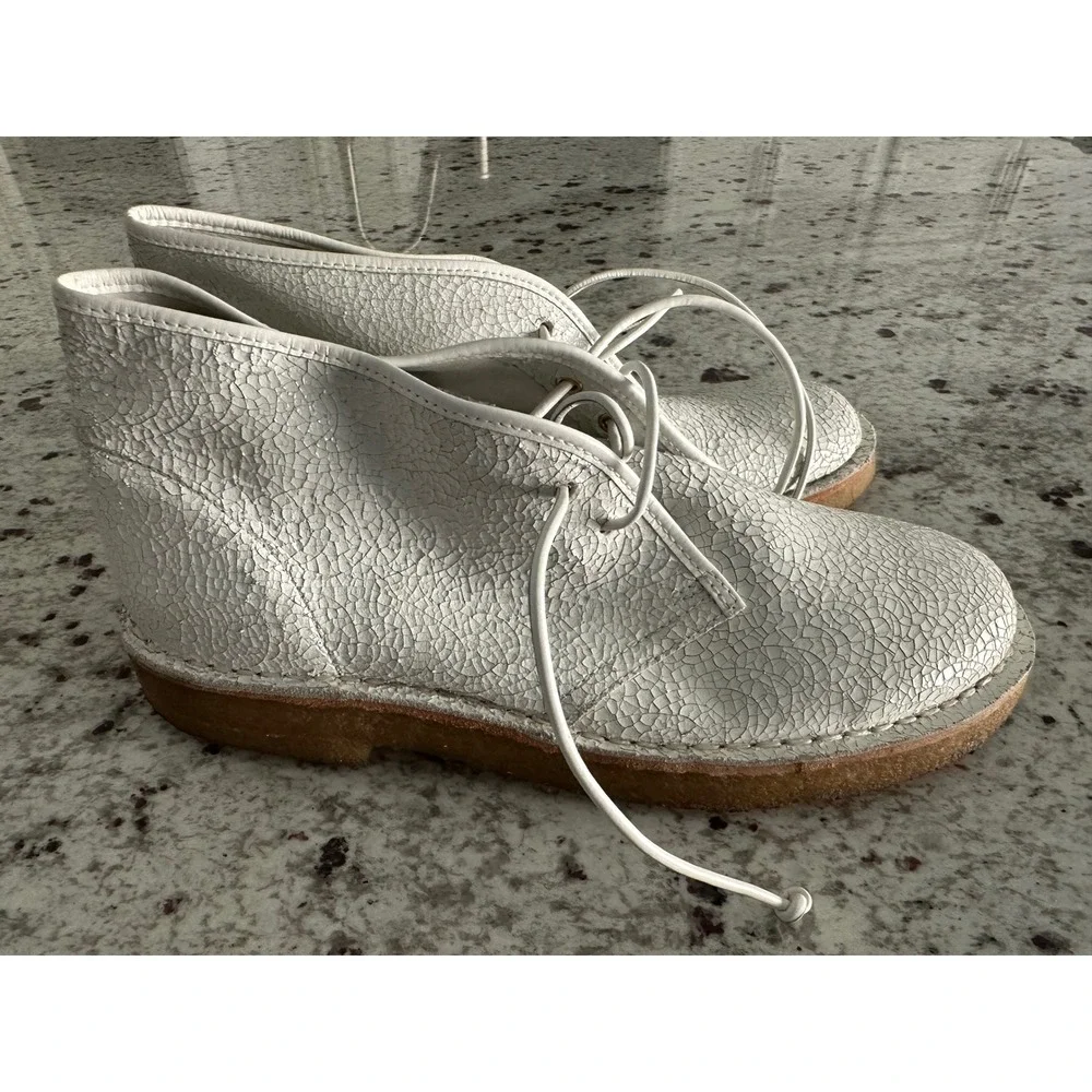Tory Burch Bergen crackled leather chukka boots Sz 8